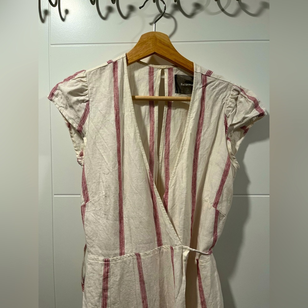 Reformation linen wrap dress